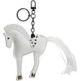 JINZHOUFZ Handcrafted leather horse key chains, purse hanging accessories, cute styling bag accessories feminine charm