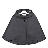Kids Girls Wool Blend Hoodie Capes Poncho Children Fall Winter Outwear