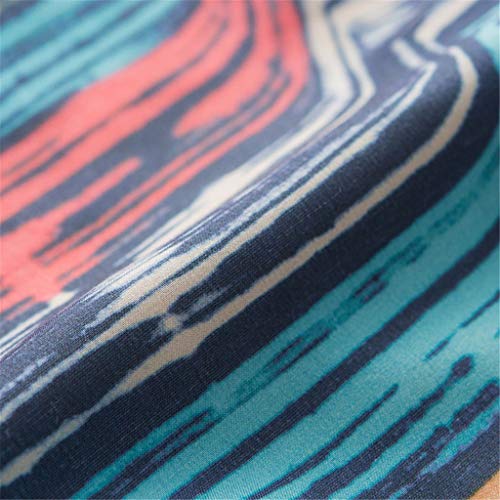 Pocciol Mens Swim Trunks with Mesh Lining, Wave Striped Printed Quick Dry Swimming Shorts (Size:L(Fits Like US M), Wave Striped) - Thumbnail 5
