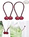 IHC Window Curtain Tiebacks Clips VS Strong Magnetic Tie Band Home Office Decorative Drapes Weave Holdbacks Holders European Style 1 pair (Red)