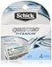 Schick Quattro Titanium Razor Blade Refills for Men - 4 Count (Pack of 2)
