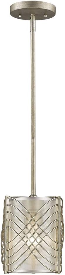 Golden Lighting 5516-M1L WG-SHR Zara Mini Pendant, White Gold