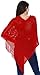 Simplicity Women's Long Knitted Pullover Tassel Edge Poncho Sweater, Red