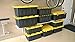 Homz Durabilt 15 Gallon Stackable Home Storage Container Bins Heavy Duty Opaque Base Organization Totes with Snap On Lid, 6 Pack, Black and Yellow