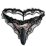 FEESHOW Men's Lace Thongs G String Underwear Crossdress Sissy Pouch Panties
