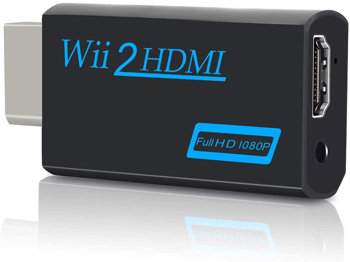 YYANG Wii to HDMI Converter, Wii to HDMI Adapter, Wii Game Console to HDMI Connector 720P 1080P 60hz Video & 3.5mm Audio Output - Supports All Wii Display Modes - Black