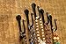 Wrought Iron Hooks- Nail Hooks- For Hanging -Set of 12- Black Hand Forged Wrought Iron Hooks