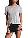 SheIn Women's Draped Crisscross Back T-Shirt Tee Top Medium Grey