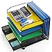 Bextsware Auledio 4-Tier Mesh Desktop Organizer File Folder with Sliding Drawer and Hanging File Holder, Document Letter Tray Holder Desk Accessories Organization Supplies for Office or Home
