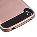 Alcatel One Touch Idol 3 (5.5) Case, JoJoGoldStar Brushed Design Hybrid, Slim Fit Heavy Duty Polycarbonate and Silicone TPU Hard Cover with Stylus and Screen Protector - Rose Gold