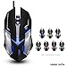 AIRFOX GS2000 Gaming Mouse with 7 Soothing LED Colors, 3200 Adjustable DPI 4 Levels, 6 Buttons Ergonomic, PRO Wired Gaming Mouse for PC