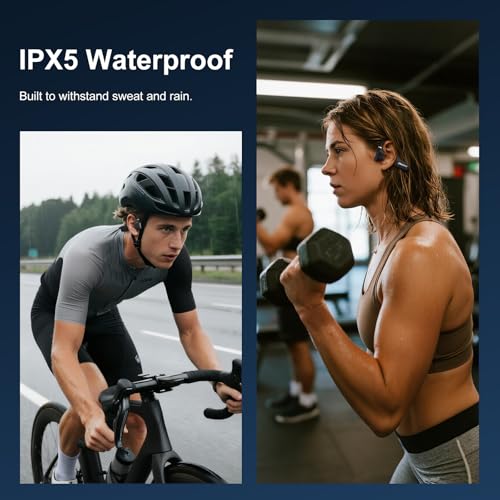 Jamsync Open Ear Headphones, Running Headphones Bluetooth 5.4 with Built-in Mic, 22g Lightweight Comfort, 14H Battery & IPX5 Waterproof Sports Headphones for Running, Cycling, Gym, Walking