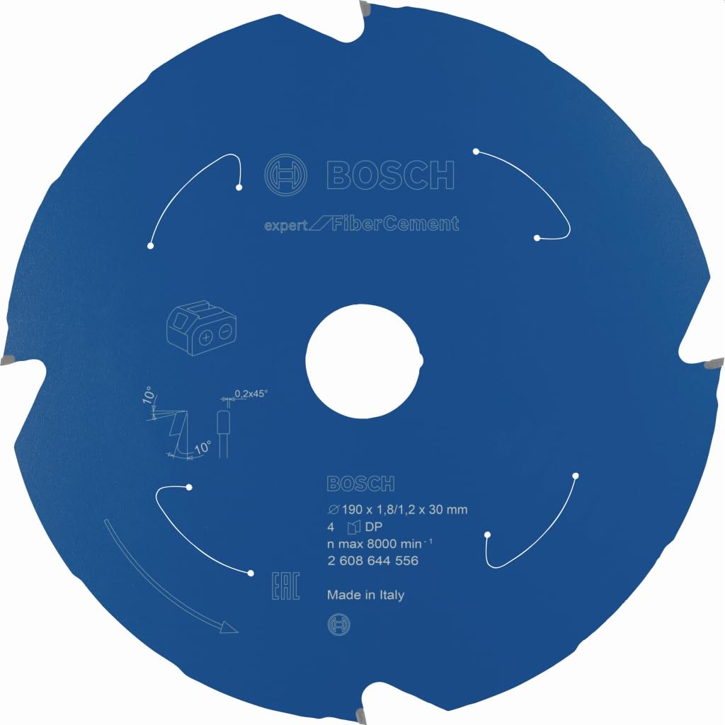 Bosch Professional Circular Saw Blade Expert (for Fibre Cement, 190 x 30 x 1.8 mm, 4 teeth; Accessories: Cordless Circular Saw)