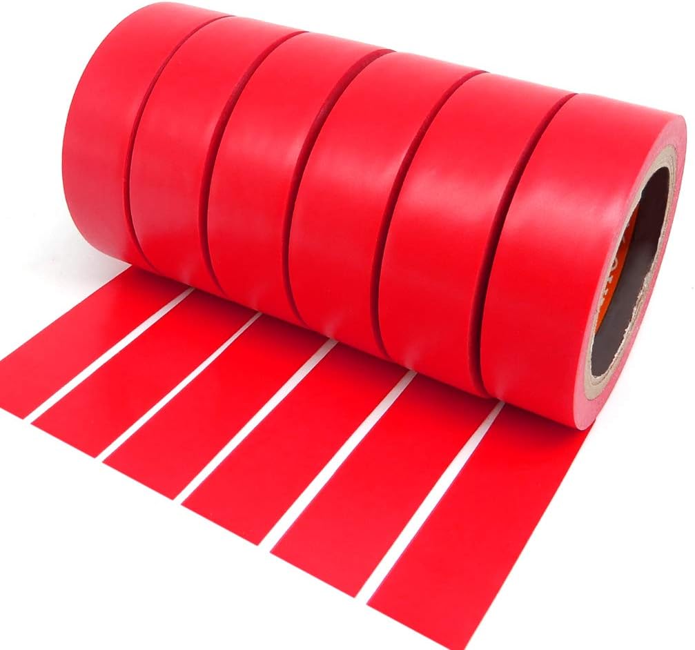 ALBOYI 6 Rolls Red Electrical Tape