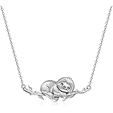 Iringnier Sloth Necklace for Women Sterling Silver Cute Sloth Pendant Jewelry Gifts for Women Christmas Gifts