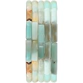 BEADIA Natural Amazonite Tube Beads 13x4mm 30pcs Cylinder Loose Semi Gemstone Beads for Jewelry Making Design