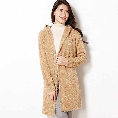 Amazon イーハイフンワールドギャラリー E Hyphen World Gallery フェザーフードロングカーディガン カーディガン ボレロ 通販