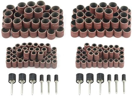 212PCS Drum Sander Assortment Set Sanding Drum kit with 1/8 Shank Mandrel for Rotary Tools 320/600 Grit