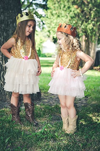 Fun Play Time Glitter Stretch Crown in Gold Boy or Girl Toddler Dress Up