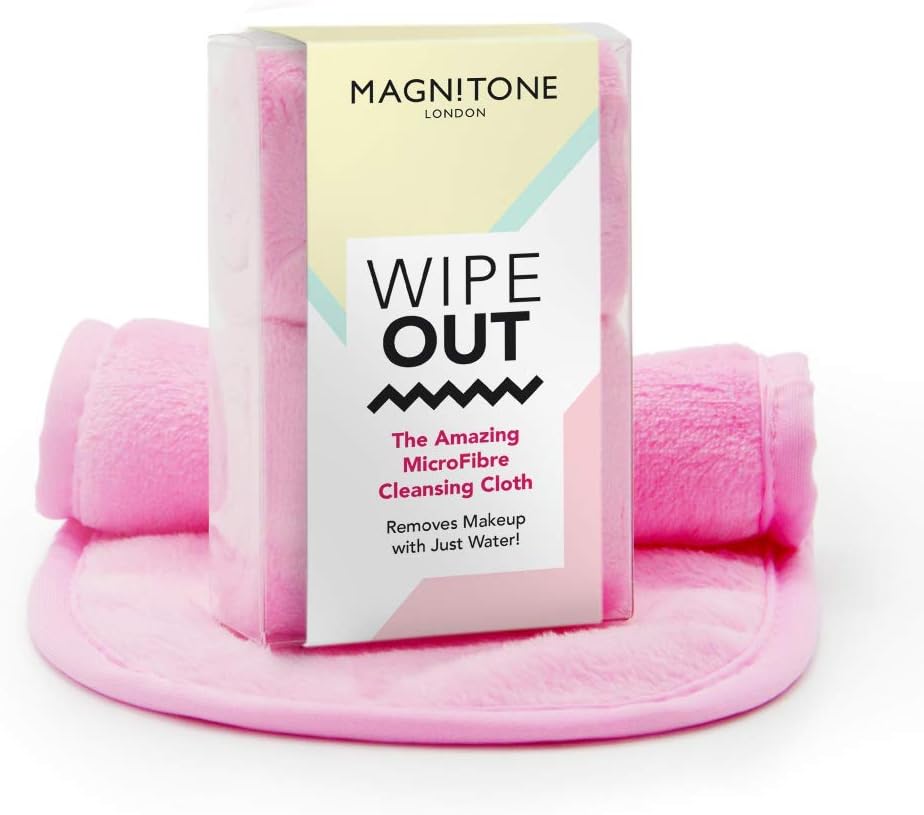 Magnitone London Wipeout the Amazing Microfibre Makeup Remover Cloth - 2 Pack (Pink)