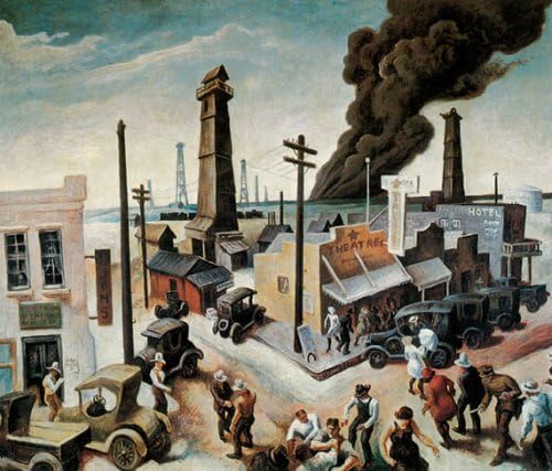 WONDERFULITEMS Boomtown by Thomas HART Benton 12" X 14" Image Size Print REPRO