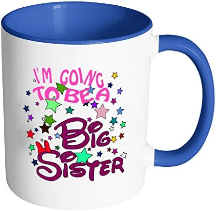I'm Going To Be A Big Sister Mug - Love Gifts for Little Baby Elder or Big Sister Daughter Surprise Baby Gift Accent Mug
