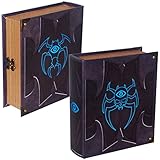 Grimoire Deck Box, Cipher| Large Wooden Spellbook Style Fabric Lined Deck or Cube Box for MTG, YuGiOh, and Other TCG | 1000+ Card Capacity