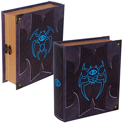Grimoire Deck Box, Cipher| Large Wooden Spellbook Style Fabric Lined Deck or Cube Box for MTG, YuGiOh, and Other TCG | 1000+ Card Capacity