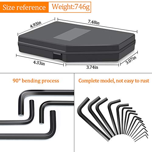 Hex Key Wrench Set, Kingsdun 30 Pcs Hex-L Allen with Hard Case - Thumbnail 6
