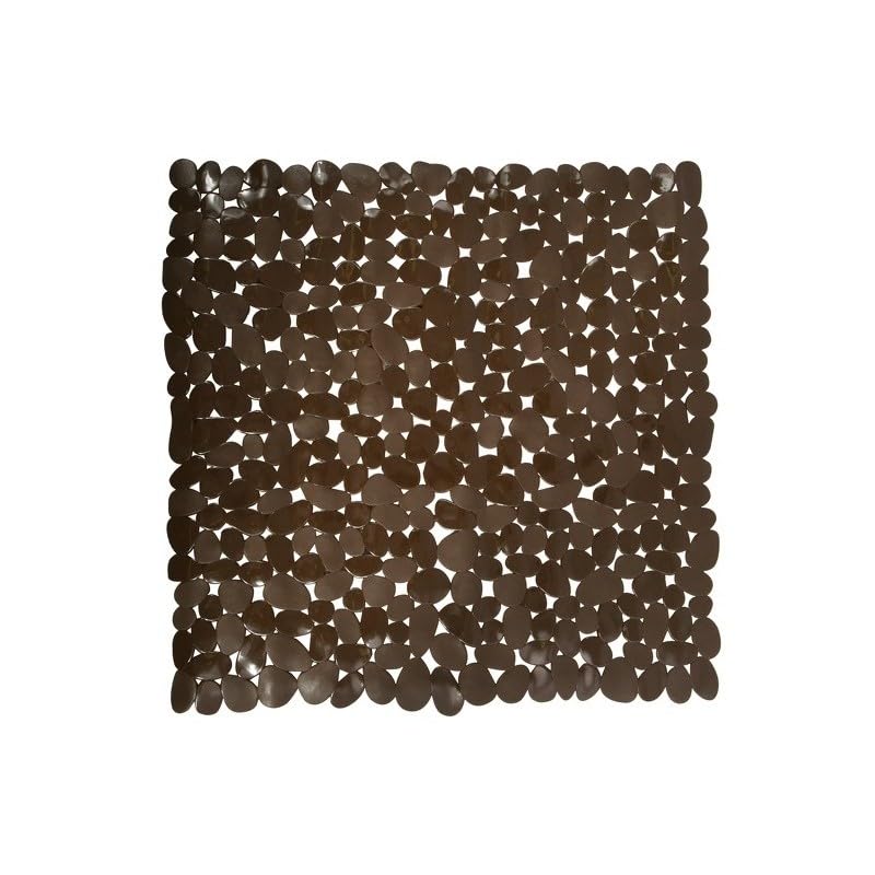 MSV "Pebbles Shower Mat, Chocolate Brown — image 1