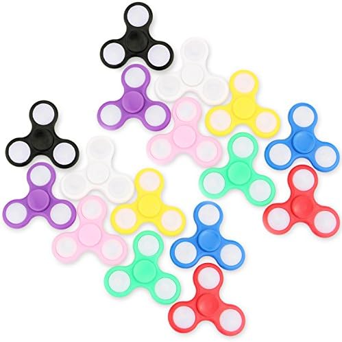 Midafon 16 Packs LED Fidget Spinner Light Up Figit Spinner Glow in The Dark Hand Spinner Focusing Toys Steel Bearing Stress Reducer For ADD, ADHD, Anxiety Adult Children
