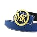 Maikun Belts for Men Women MK Letter Gold Buckle 38mm Blue Leather Adjustable Belt 120cm for Waist Size 36-38