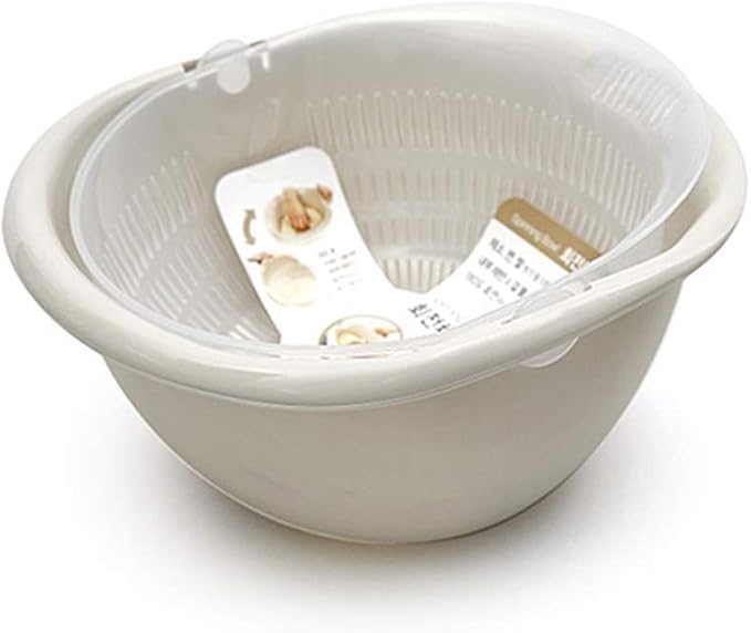 UPIT Plastic DoubleLayered Rotating Strainer Bowl Draining