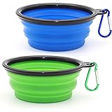 Dog Bowl Pet Collapsible Bowls, 2 Pack for Cats Dogs, Portable Pet Feeding Watering Dish for Walking Parking Traveling with 2