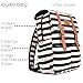 Kaydee Baby Unisex Canvas Diaper Tote Backpack Bag with Stroller Straps and Changing Pad - for Men and Women (Black and White Stripe)