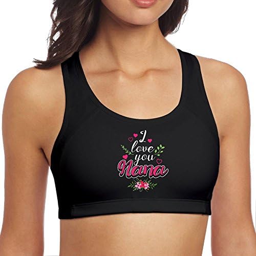 I Love You Nana Women Racerback Sport Bra for Yoga Running Gym Workout Fitness