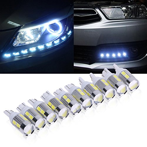 UEB 10 X Car Led Lights T10 5630 10smd Led Wide Light W5W 194 - Thumbnail 7