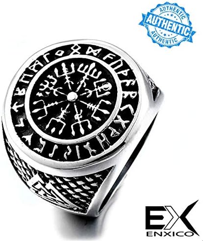 ENXICO Huginn and Muninn Ravens Ring ♦ 316L Stainless Steel ♦ Norse Scandinavian Viking Jewelry