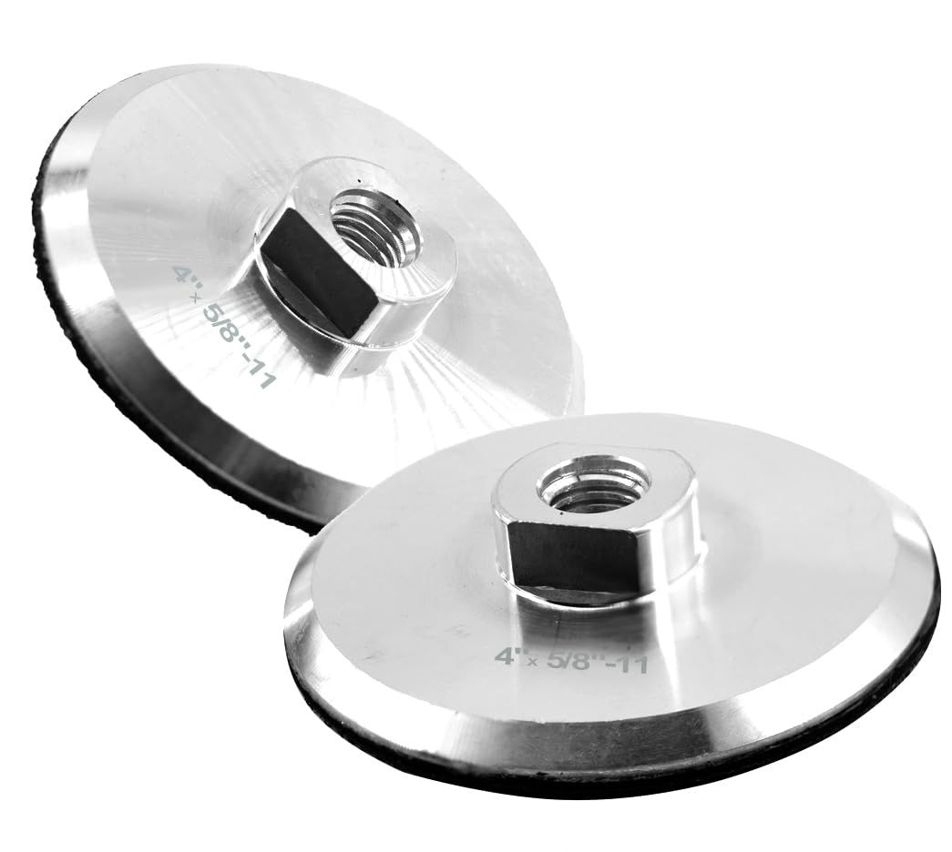 Photo 1 of 2pcs 4 Inch Aluminium Backer Pad with 5/8”-11 Thread Hook and Loop Backing Pad for Polishing