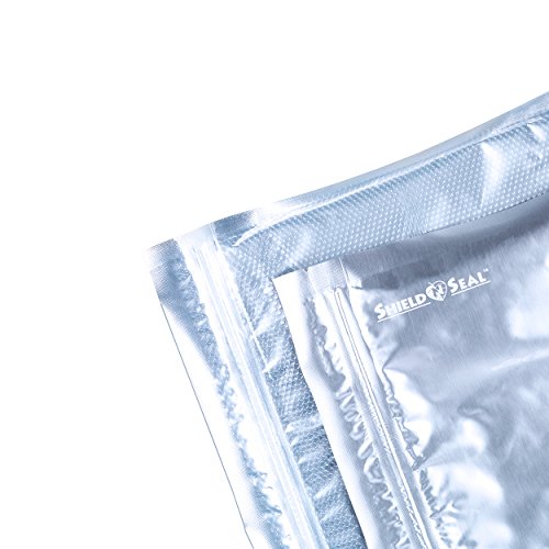 ShieldNSeal Vacuum Seal Bags (Clear and Metallic Zipper Bags, 11" x 23")