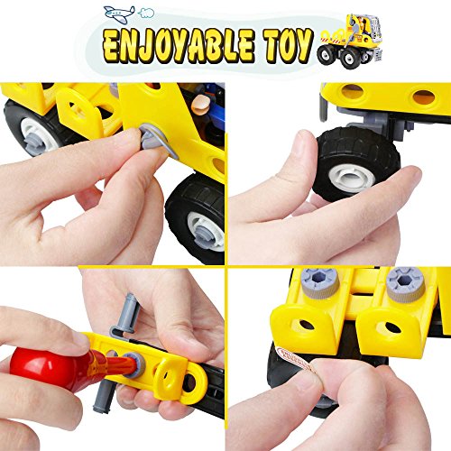 Betheaces Building Blocks Construction Stem Toys 3-in-1 Transform Truck Airplane Crane Puzzles for Kids Boys Girls Children Assembling Engineering Take Apart Gift