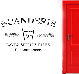 Etiqueta de la pared 70x42cm Calcomanía de pared francesa para lavadero