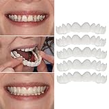 5Pc Cosmetic Upper Teeth, Iuhan Temporary Smile Comfort Fit Cosmetic Teeth Denture Teeth Top Cosmetic Veneer (White)