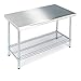 Seville Classics Commercial-Grade NSF Top Work Table, 49" W x 24" D x 35.5" H, Stainless Steel primary