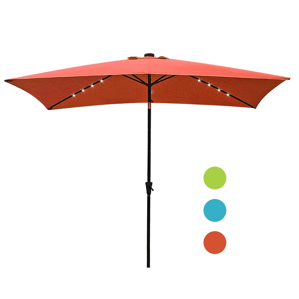 Cobana Rectangular Patio Umbrella Outdoor Table Market Umbrella With Push Button Tilt Crank 6 6 By9 8 Beige Garden Outdoor Cjp Org In