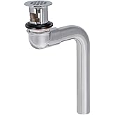 EZ-FLO 1-1/4 Inch Offset Lavatory Sink Drain Assembly with Tailpiece and Grid Strainer, Chrome Plated, 35078