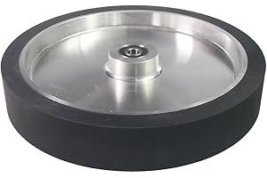 RAMS BRALIN 2"-14" x 2" Solid Rubber Contact Wheel with 6202-1/2 Bearings Work with Sanding Bands for Metal Kinfe Wood Grinding Polishing (12 x 2 inch, Common 65A)