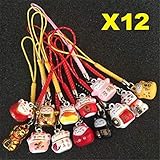 EatingBiting（R）X12 Random Fortune Lucky Beckoning Cat Maneki Neko Keyring Keychain Key Rings
