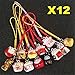 EatingBiting（R）X12 Random Fortune Lucky Beckoning Cat Maneki Neko Keyring Keychain Key Rings