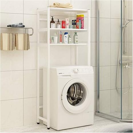 Amazon 棚家庭 台所に洗濯機ラックドラム式洗濯機のアッパーラックトイレトイレラック床置き型洗濯機ラック兼用洗濯機トイレ White3 キッチンラック オンライン通販